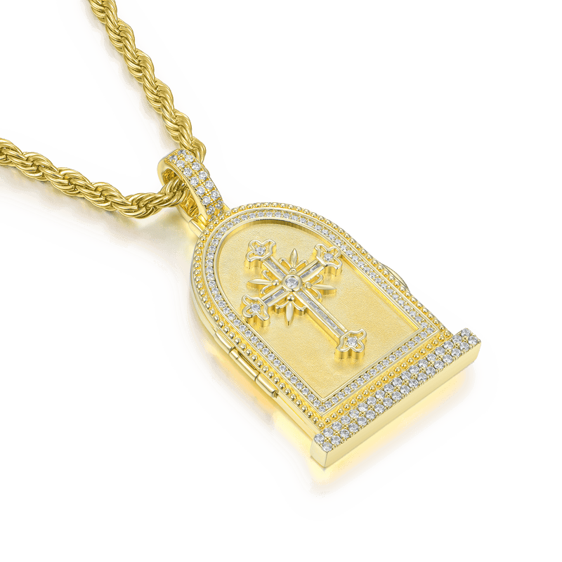 Custom Flip Tombstone Photo Pendant