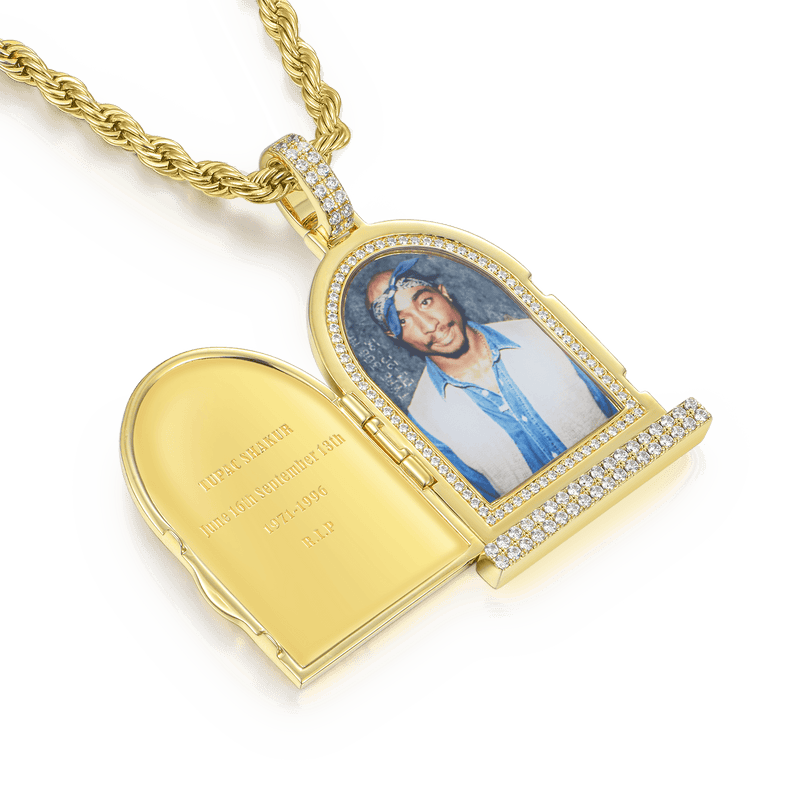 Custom Flip Tombstone Photo Pendant