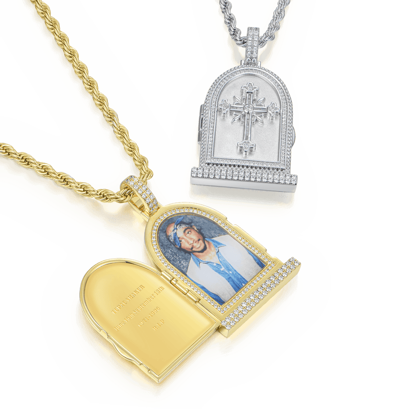 Custom Flip Tombstone Photo Pendant