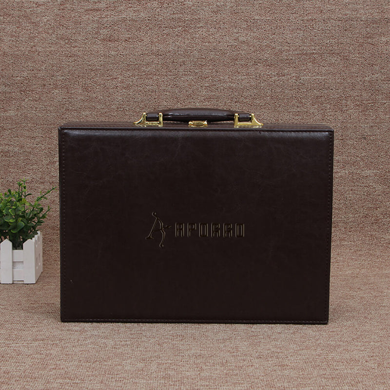 Stylish Faux Leather Box with Lockable Clasp perfect for work - APORRO