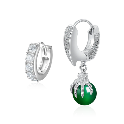 S925 WONG Ⅱ Dangly & Classic Hoop Earring Set