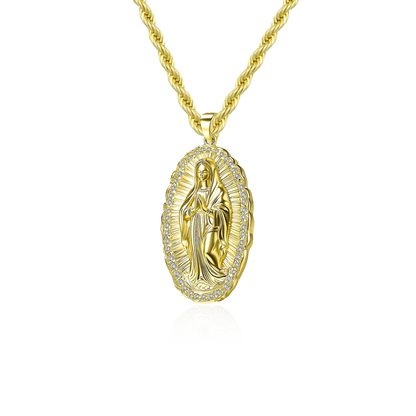 Moissanite Saint Mary Icon Pendant