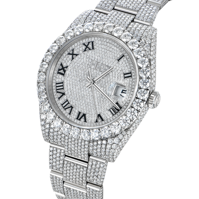 Custom 44mm Bust Down Moissanite Diamond Watch
