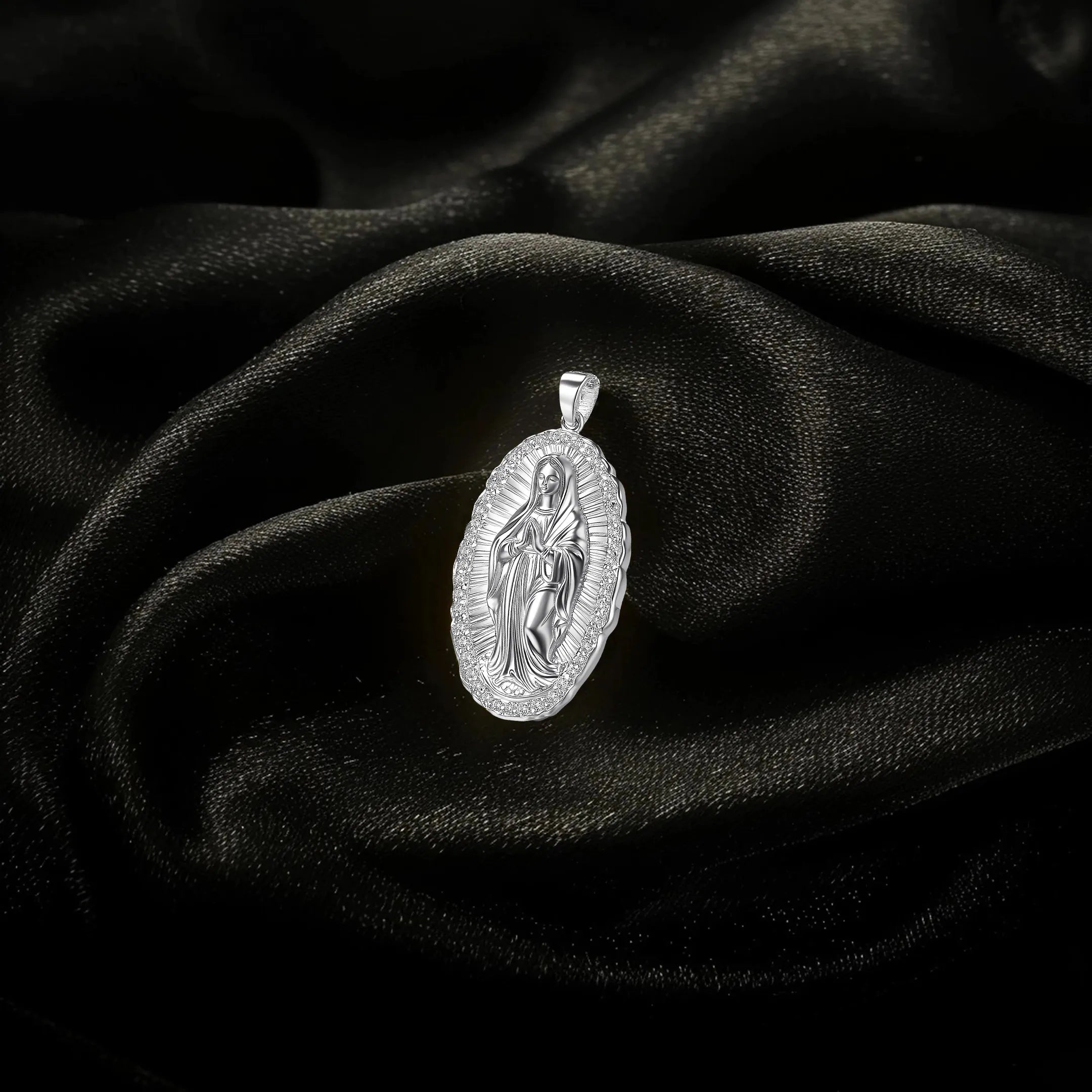 Moissanite Saint Mary Icon Pendant