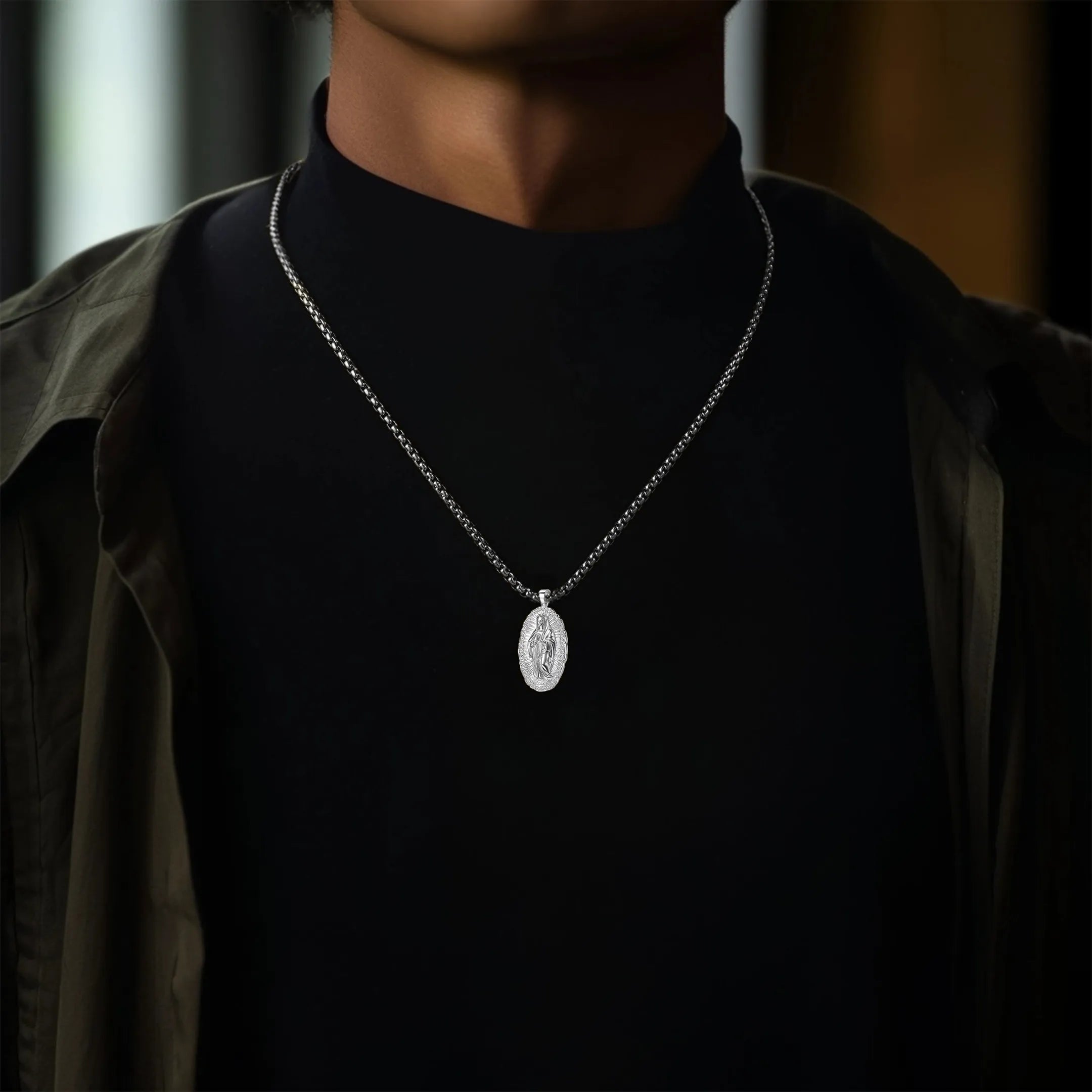 Moissanite Saint Mary Icon Pendant