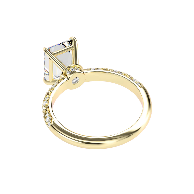 Emerald Cut Diamond Rope Engagement Ring - APORRO