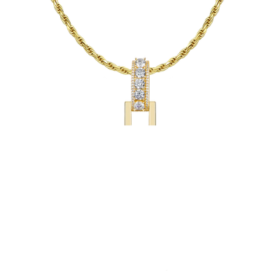 12mm Bail-Custom Radiant Layers Vertical Letter Pendant