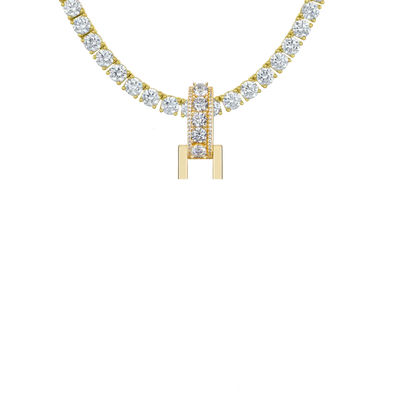 12mm Bail-Custom Radiant Layers Vertical Letter Pendant