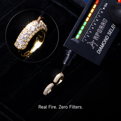 Moissanite S925 Round Paved Hoop Earrings