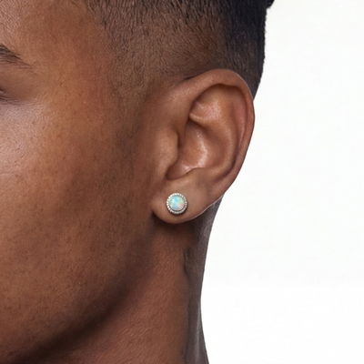 S925 Opal Halo Detachable Stud Earrings