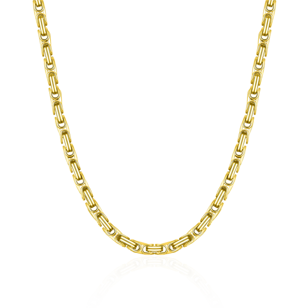 4mm Men's 18K Gold Byzantine Chain - Fine Jewelry – APORRO