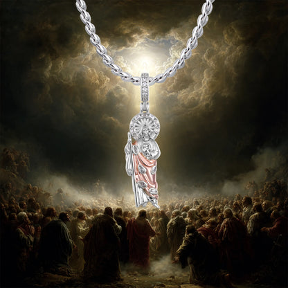 Moissanite St. Jude Dual-Tone Pendant