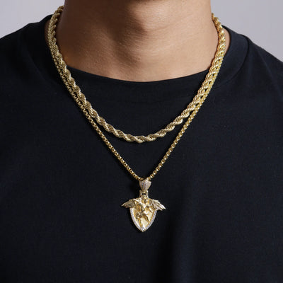 Moissanite Archangel Shield Pendant - Medium
