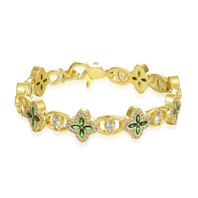 Iced Clover Eyes Blessing Bracelet