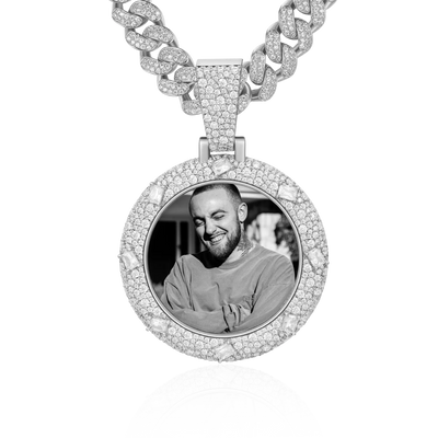 Custom Emerald Glow Photo Pendant