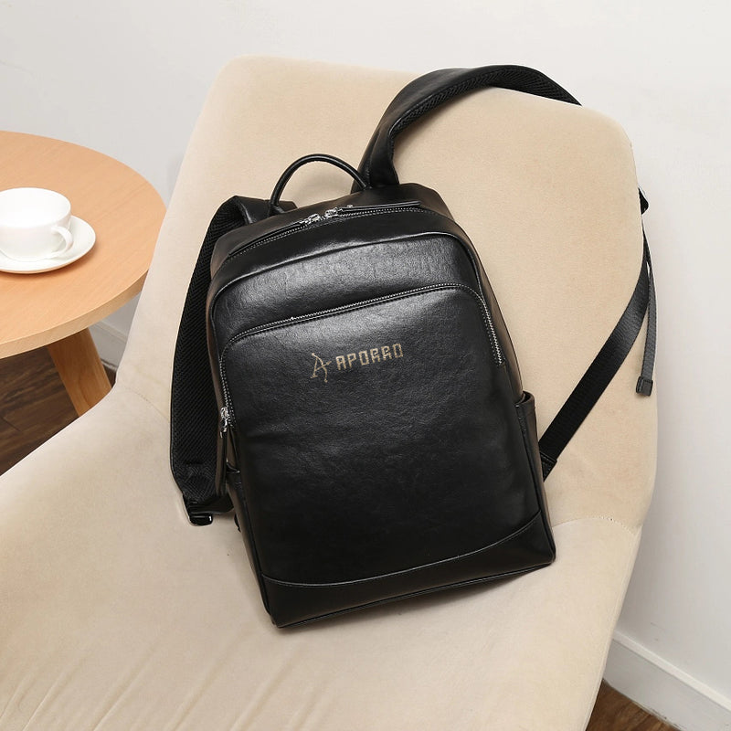 leather Backpack with Padded Shoulder Straps perfect for daily work - APORRO