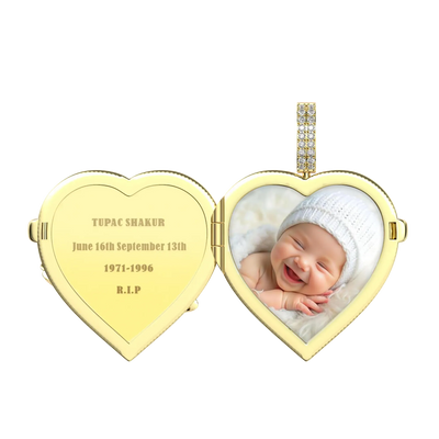 Custom Flip Heart Shaped  Pendant