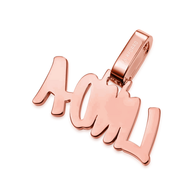 Custom Moissanite Romantic Font Letter/Number Name Pendant - Rose Gold