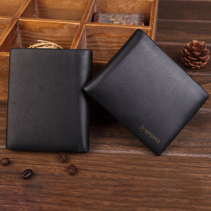 Business Style Minimalist Leather Wallet with Coin Pocket - APORRO
