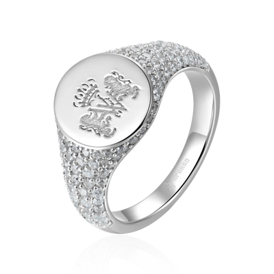 Custom Iced Signet Ring - Pattern