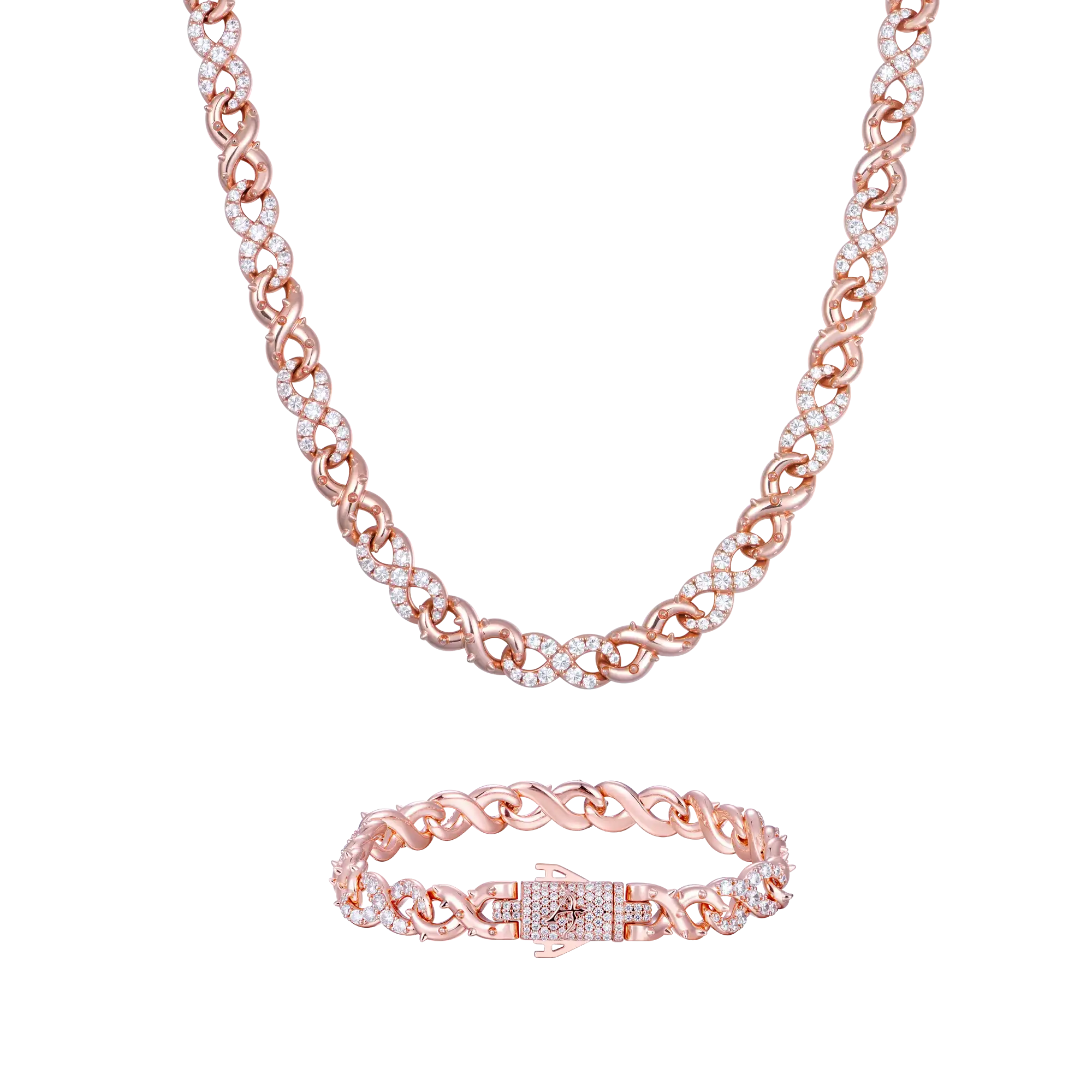 Sculpted Thorns Duo Chain & Bracelet Set