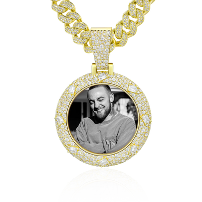 Custom Emerald Glow Photo Pendant