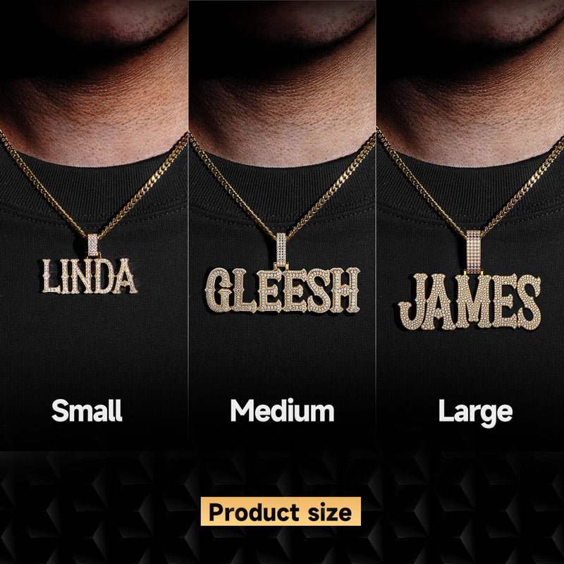 Custom Moissanite Bosox Font Pendant