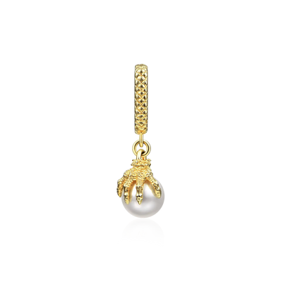 S925 WONG Dragon Claw Pearl Dangly Earring