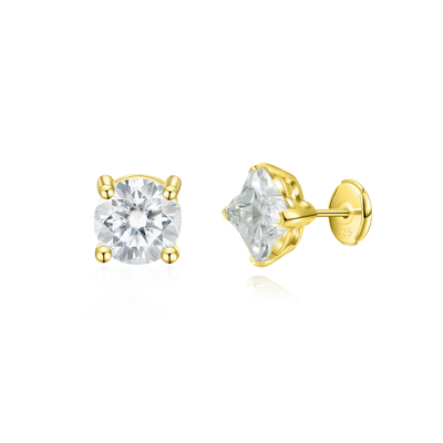 Moissanite S925 Clover & Round Cut Stud Earring Set