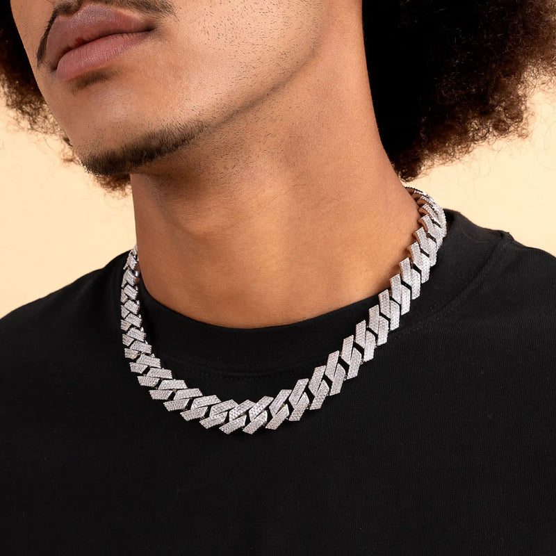 Round Cut Prong Cuban Link Chain - APORRO