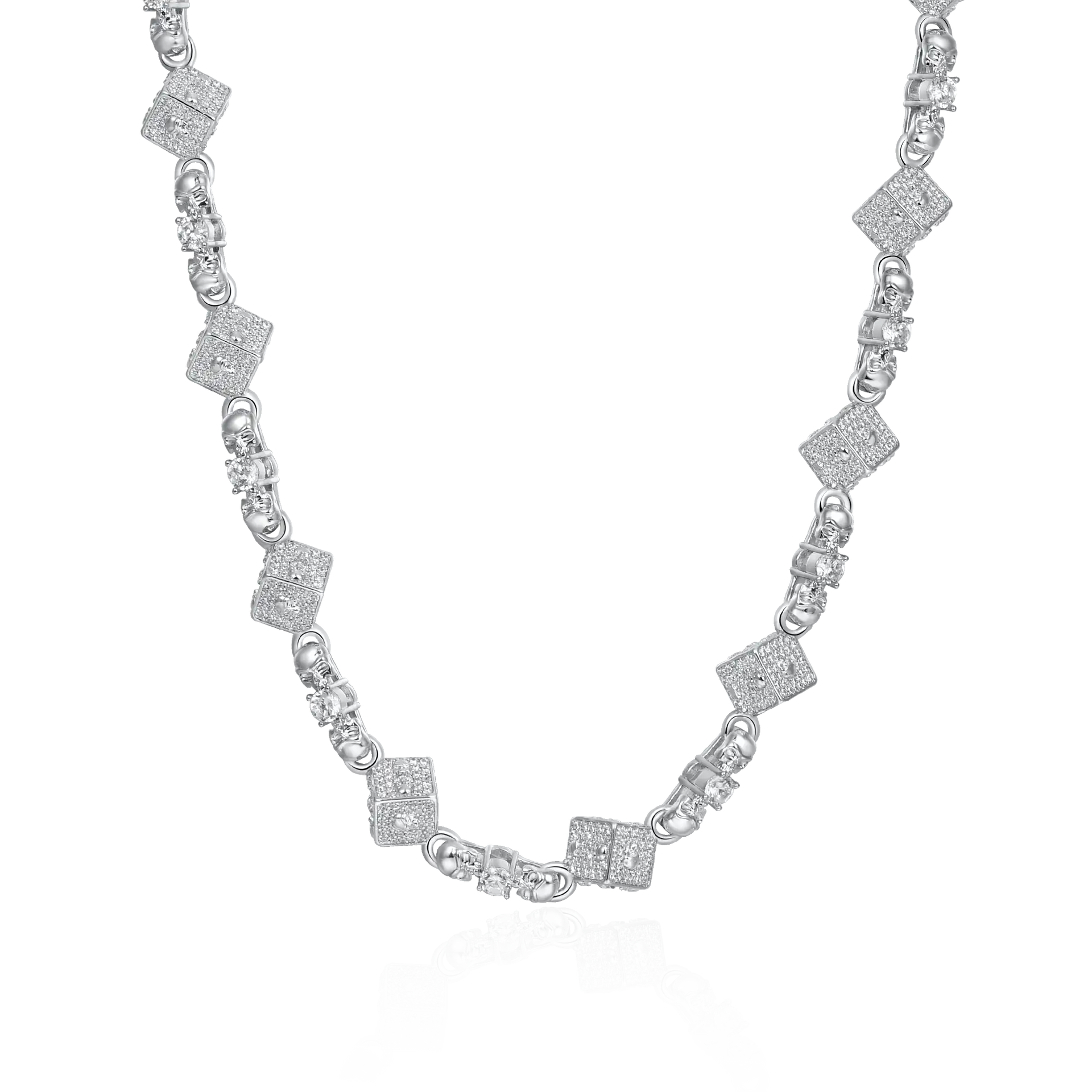 10mm VVS Moissanite Skull Dice Luxe Chain & Wallet Chain
