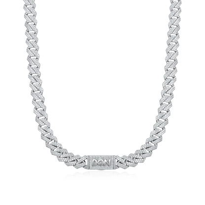 Round Cut Prong Cuban Link Chain - 8mm