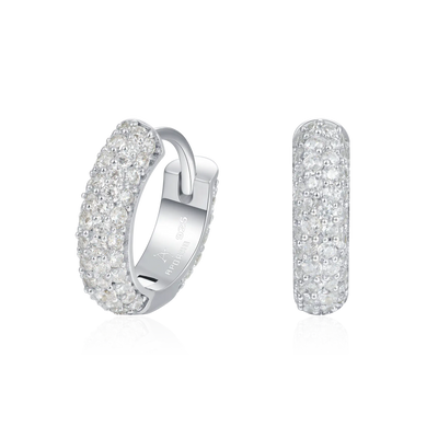 Moissanite S925 Round Paved Hoop Earrings