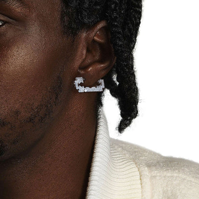 S925 Iced Bold Blade Earring