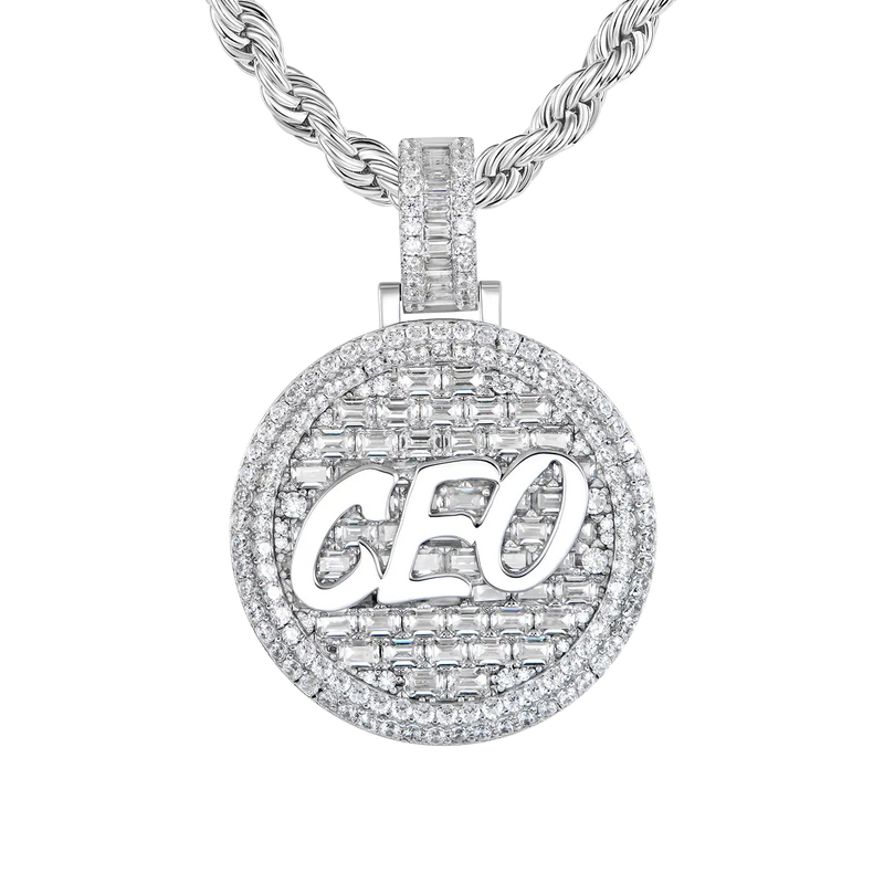 Custom 50mm Moissanite 3D Relief Round Pendant - Hip Hop Jewelry - APORRO
