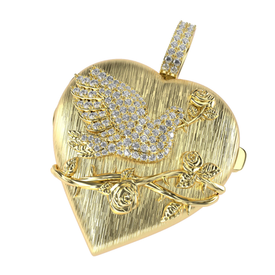 Custom Flip Heart Shaped  Pendant