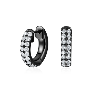 S925 Double Row Hoop Earring