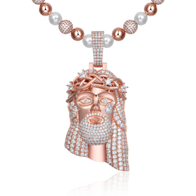Rose Gold Stellar Jesus Pendant & Chain Trinity Set