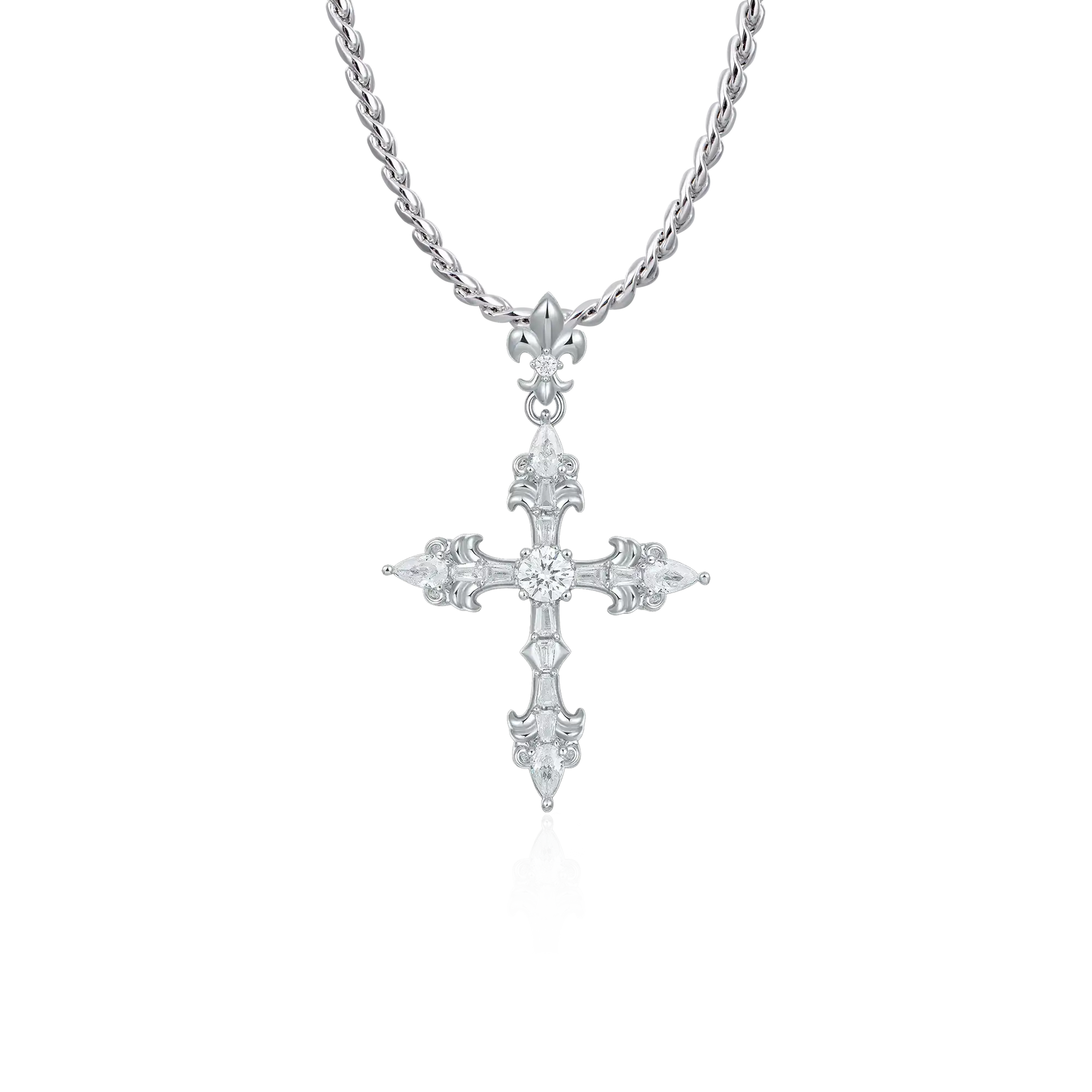 ネックレス FLEUR CROSS NECKLACE Modern Essentials Fleur Cross Pendant & Chain Set – APORRO