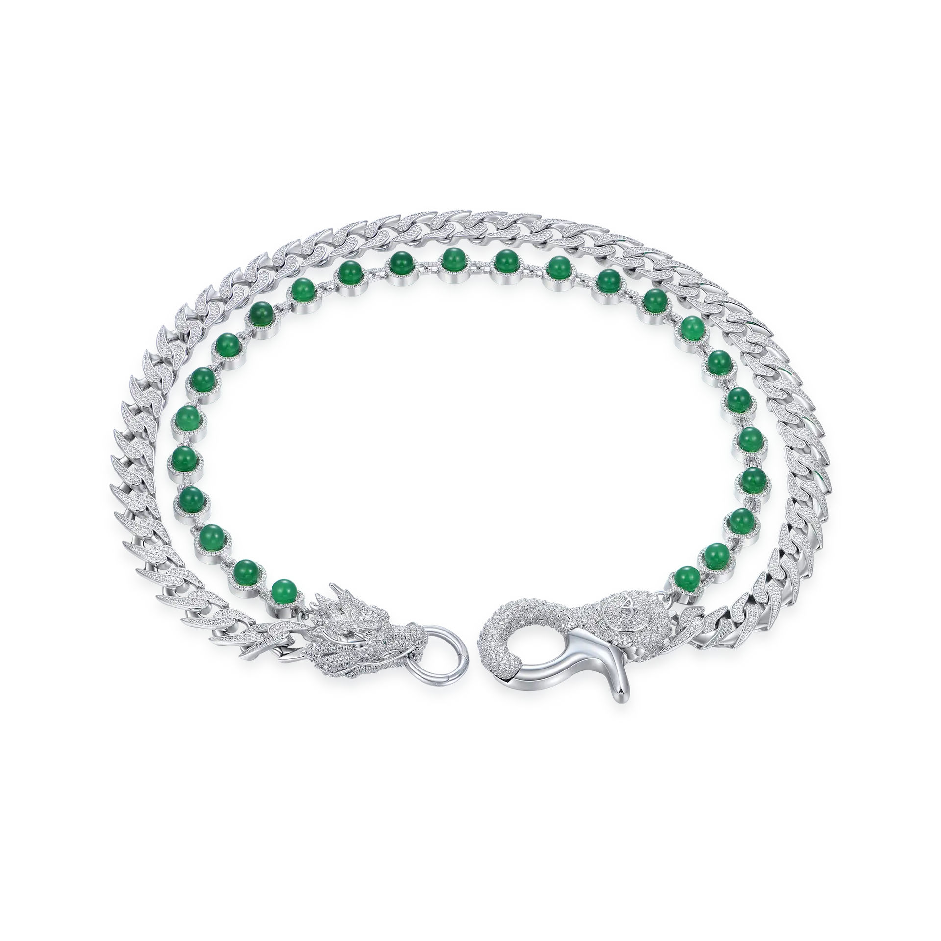 CORTIS GREENGREEN POPUP ブレスレット CHAIN 15mm WONG Ⅱ Ridge Jade Cuban Chain & Wallet Chain - Exclusive