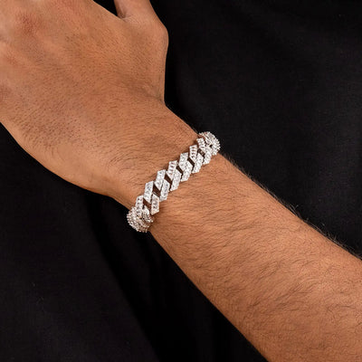 Emerald Cut Prong Cuban Link Bracelet - 10mm