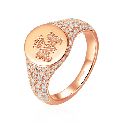 Custom Iced Signet Ring - Pattern
