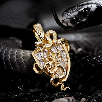 Guardian Shield Snake Pendant - 25mm
