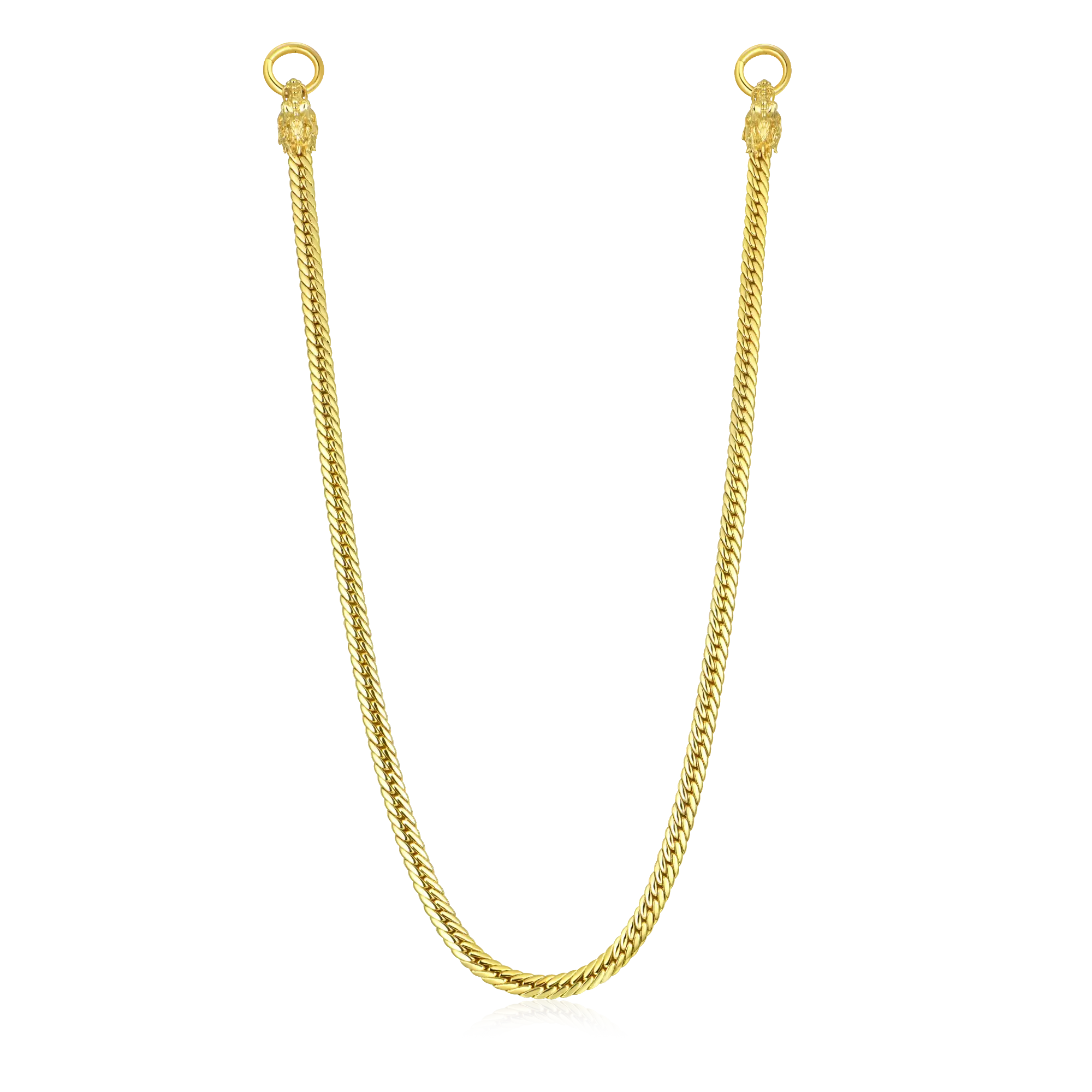 8mm 14K Gold WONG Double Dragon Cuban Chain & Wallet Chain 8mm 14K Gold WONG Double Dragon Cuban Chain & Wallet Chain
