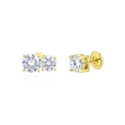 Moissanite S925 Toi et Moi & Round Cut Stud Earring Set