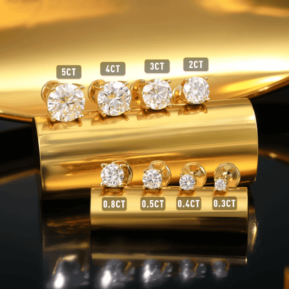 Moissanite Round Cut Stud Earring