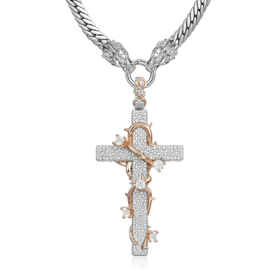 Thorned Cross Dragon Chain & Pendant Set