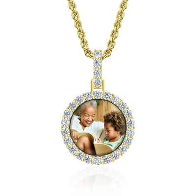 Custom Micro Photo Pendant & Tennis Chain Set
