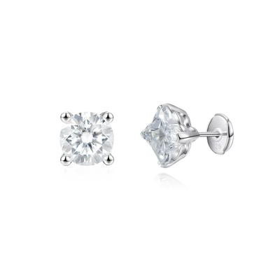 Moissanite S925 Clover & Round Cut Stud Earring Set