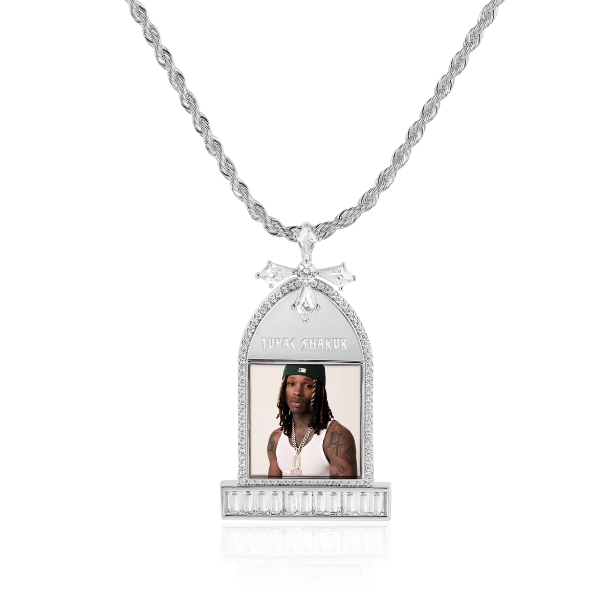 14K & White Gold Moissanite Picture Pendant-Men & Women